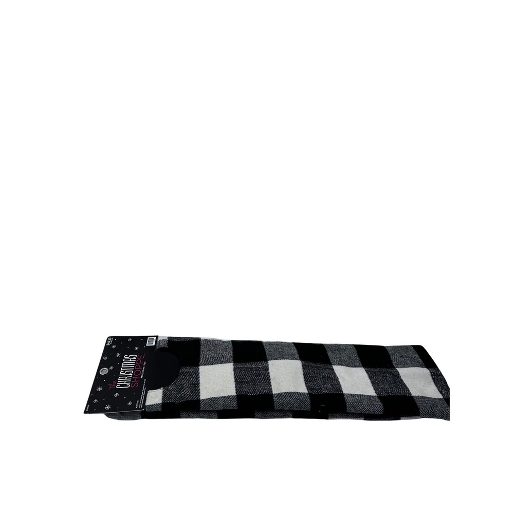 The Christmas Shoppe‎ Tree Skirt 48in Black White Buffalo Plaid Holiday Decor